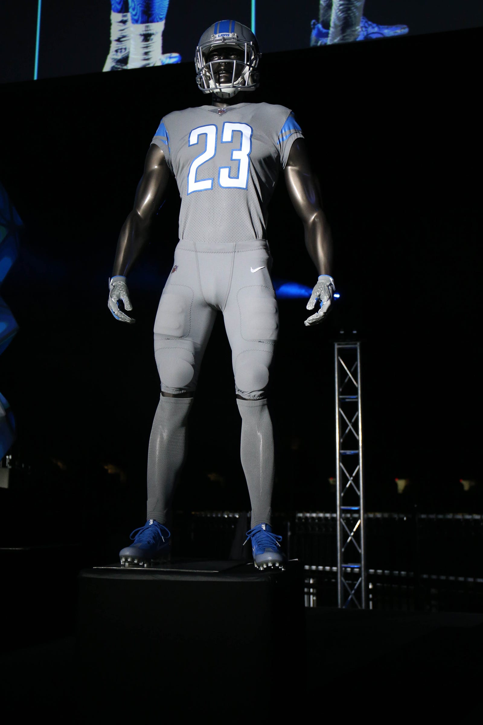 detroit lions gray jersey